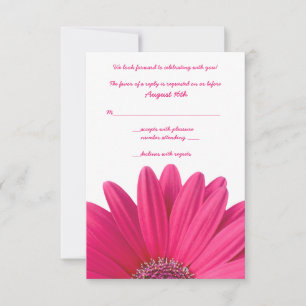 Pink Gerbera Wedding Reply Card
