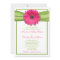 Pink Gerbera with Green Ribbon Wedding Invitation