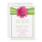 Pink Gerbera with Green Satin Ribbon Invitation