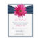 Pink Gerbera with Navy Ribbon Response Card