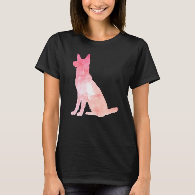 Pink German Shepherd Fitted T-Shirt (Front)