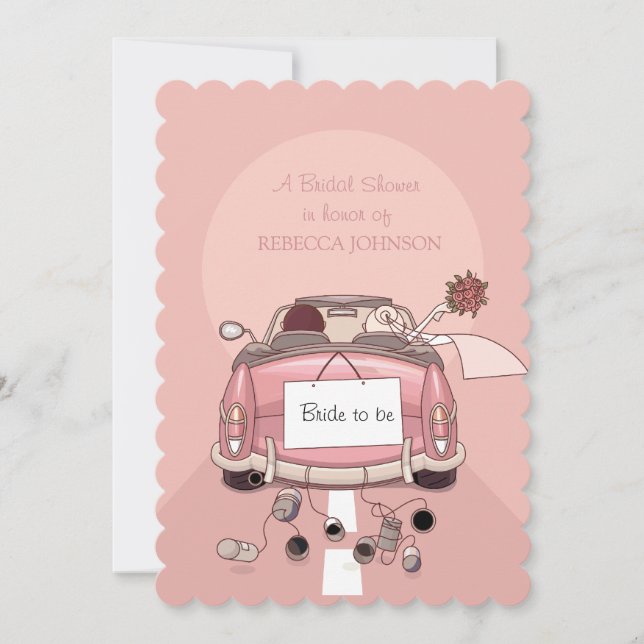 Pink Getaway Car - Bridal Shower invitation (Front)