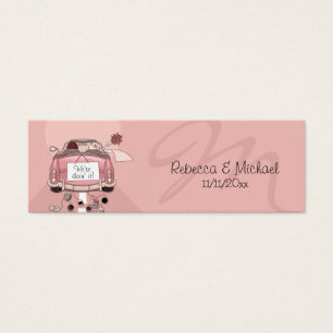 Pink Getaway Car Wedding Favour Tags