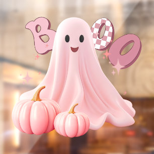 Pink Ghost Boo Window Cling