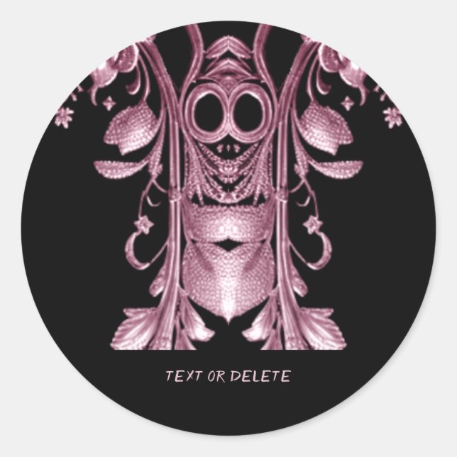 Pink Ghost Classic Round Sticker (Front)