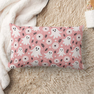 Pink Ghost Flowers Cojín Lumbar Cushion