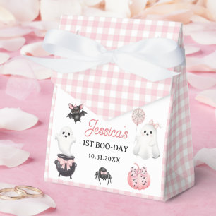 Pink Ghost Halloween 1st Birthday Party Favour Box