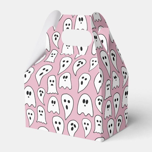 Pink Ghost Halloween Favour Box (Front Side)