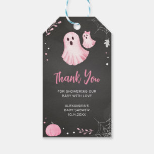 Pink Ghost Little Boo Baby Shower Favour Tags