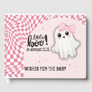Pink Ghost Little Boo is almost due Baby Shower Guest Book