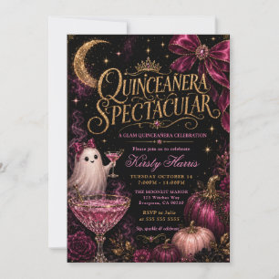 Pink Ghost Quinceanera Spectacular Invitation