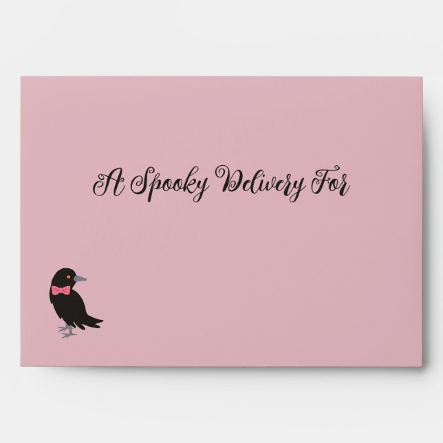 Pink Ghosts Skulls Ravens Cats Girly Halloween  Envelope (Front)