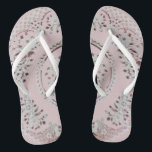 Pink Gibson Girl Jandals<br><div class="desc">The design for these flip flops is inspired by a small tea saucer found at a great antique store in Gibsonville, NC. While not a very old piece of ironstone, the company English Ironstone Tableware, went into receivership in 1994 and I felt compelled to honour the red and white pattern...</div>