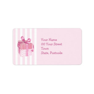 Pink Gift stripes Address Label