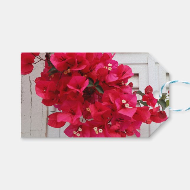 Pink Gift Tag flowers (Front (Horizontal))