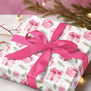 Pink Gifts & Bows Christmas & Winter Birthday Wrapping Paper