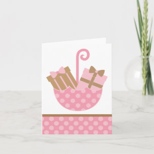 Pink Gifts in Umbrella Thank You Card
