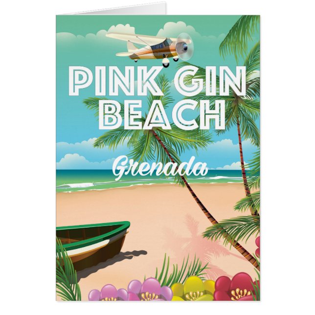 pink gin beach Grenada travel poster (Front)