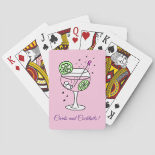 Pink Gin Cocktails Playing Cards