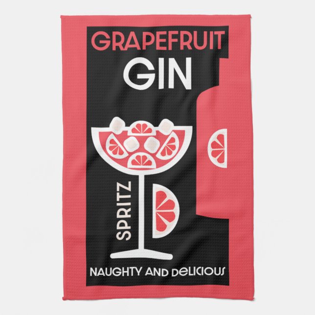 Pink Gin  Tea Towel (Vertical)