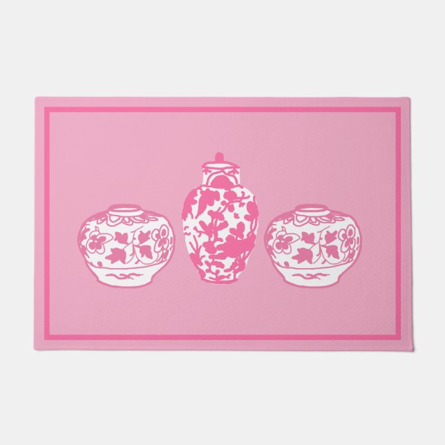 Pink Ginger Jars Doormat (Front)