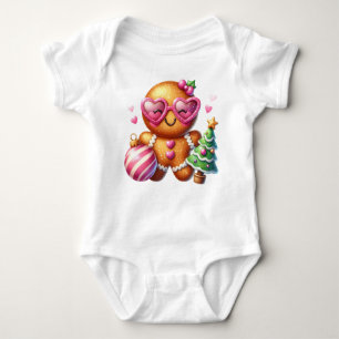 Pink Gingerbread  Baby Bodysuit