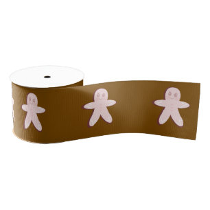 Pink Gingerbread Christmas tree Grosgrain Ribbon