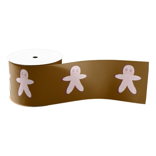 Pink Gingerbread Christmas tree  Grosgrain Ribbon (Spool)