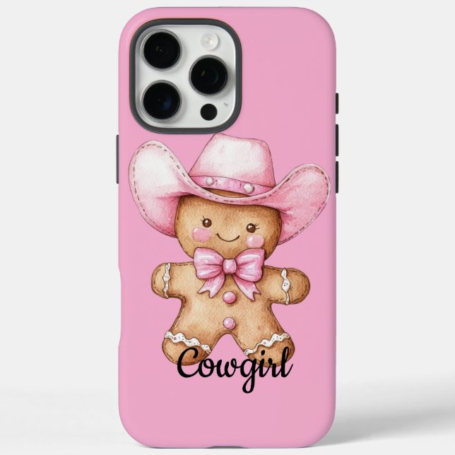 Pink Gingerbread Cookie Cowgirl Case-Mate iPhone Case (Back)