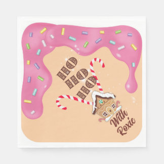 Pink Gingerbread Holiday Paper Napkin