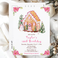 Pink Gingerbread House Birthday Party