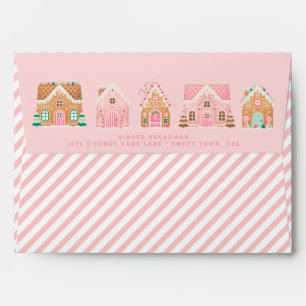 Pink Gingerbread House Envelope