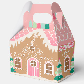 Pink Gingerbread House LARGE Favour Box
