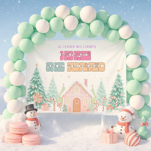 Pink Gingerbread Winter Onederland 1st Birthday Banner