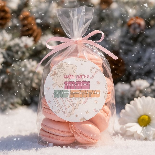 Pink GingerBread Winter Onederland 1st Birthday Classic Round Sticker (Creator Uploaded)