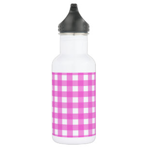 Pink gingham 532 ml water bottle