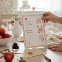 Pink Gingham Apple Baby Shower