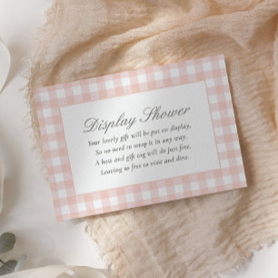 Pink Gingham Baby Shower Display Shower Enclosure Card