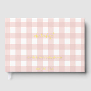 Pink Gingham Baby Shower Guest Book