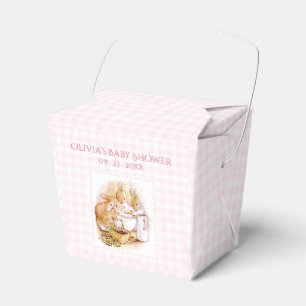 Pink Gingham Beatrix Potter Baby Shower Favour Box