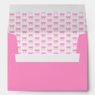 Pink Gingham Bow Girl Baby Shower Envelope