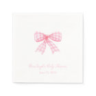 Pink Gingham Bow Ribbon Coquette Personalised
