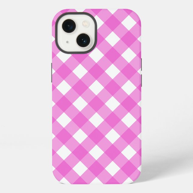 Pink gingham Case-Mate iPhone case (Back)