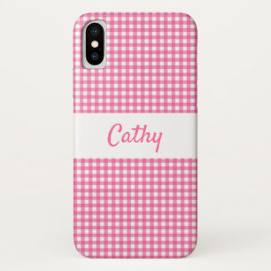Pink Gingham Case-Mate Phone Case iPhone X