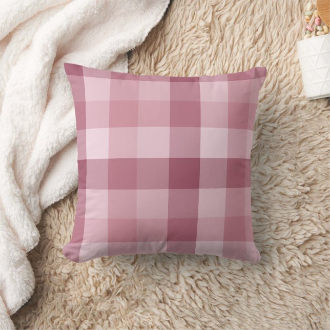 Pink Gingham Check Plaid Design Cushion (Blanket)