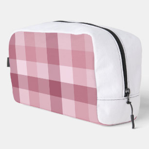 Pink Gingham Check Plaid Design Dopp Kit