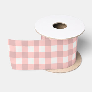 Pink Gingham Checked Retro Chequered Satin Ribbon