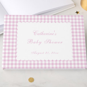 Pink Gingham Classic Baby Shower Guest Book