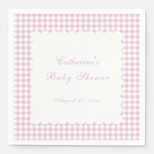 Pink Gingham Classic Baby Shower Napkin