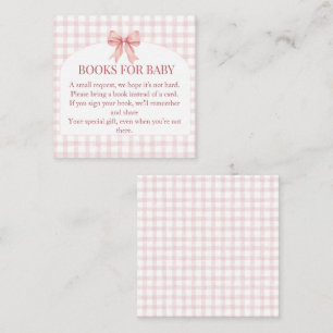 Pink Gingham Coquette Bow Books for Baby Insert Ca
